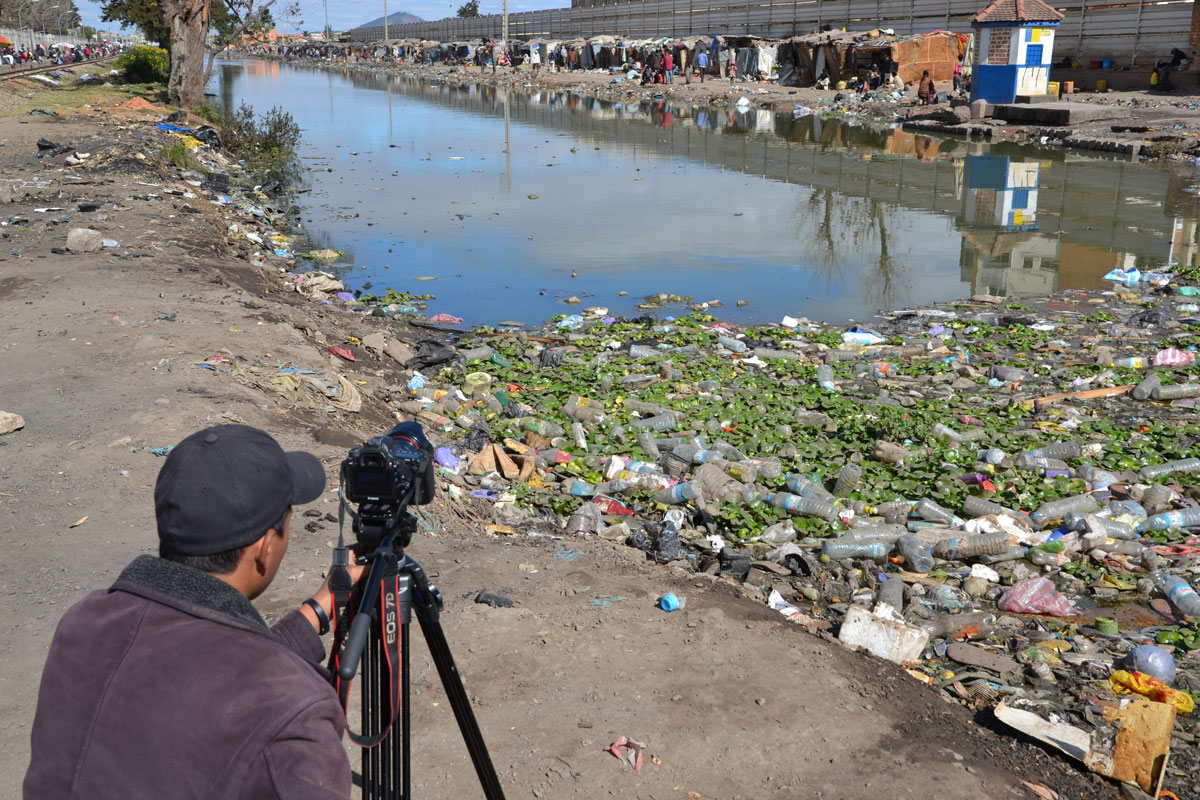 Rubbish in a waterway