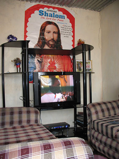 Decorations in the house of a Pentecostal pastor, Kitwe, Zambia 2013.
Decorations in the house of a Pentecostal pastor, Kitwe, Zambia 2013.