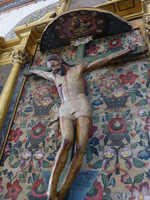 Carving of Christ on the Cross in the ex-convent of San Jerónimo Tlacochahuaya, Mexico 2017